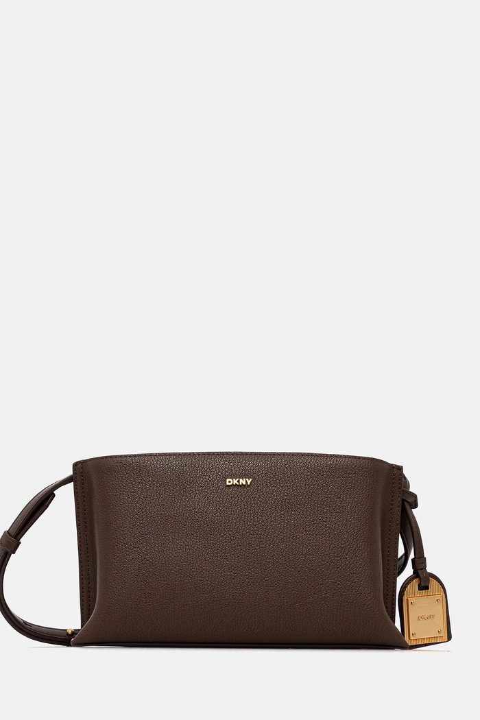DKNY geantă crossbody pentru femei din piele uni maro R44E1I54