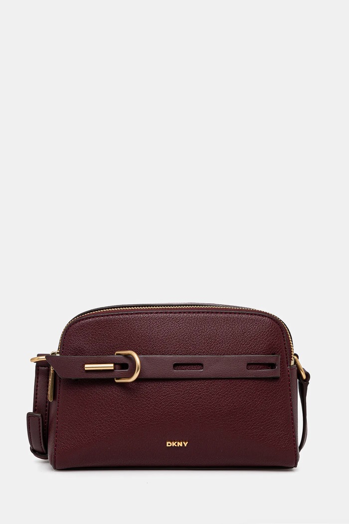 Kožená kabelka Dkny přírodní kůže burgundské R44EAI69