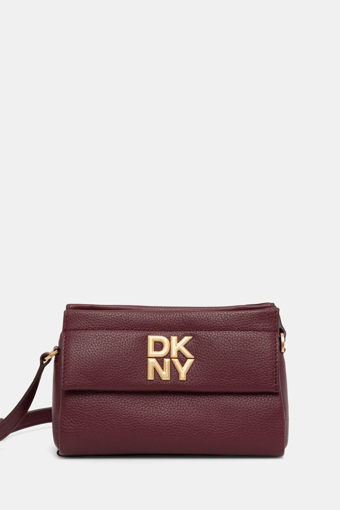 Δερμάτινη τσάντα Dkny λείο δέρμα μπορντό R44EAI71