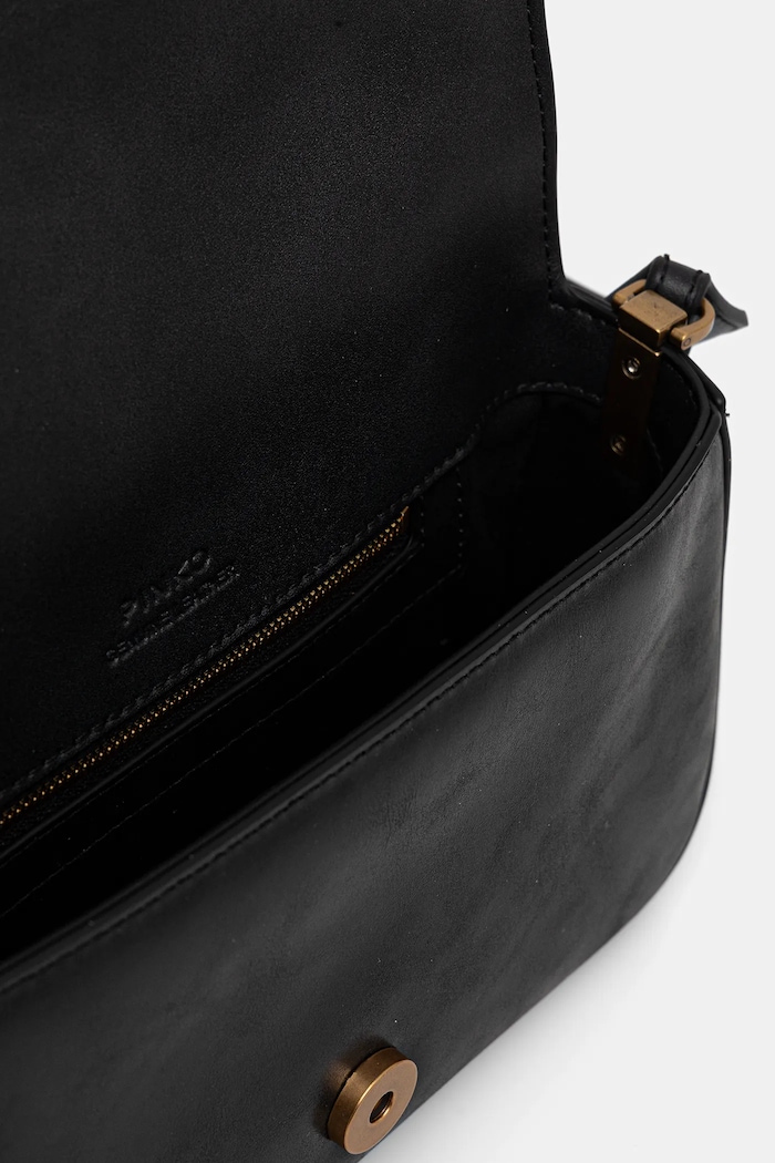 Δερμάτινη τσάντα Pinko Pinko μαύρο 104340.A2C2