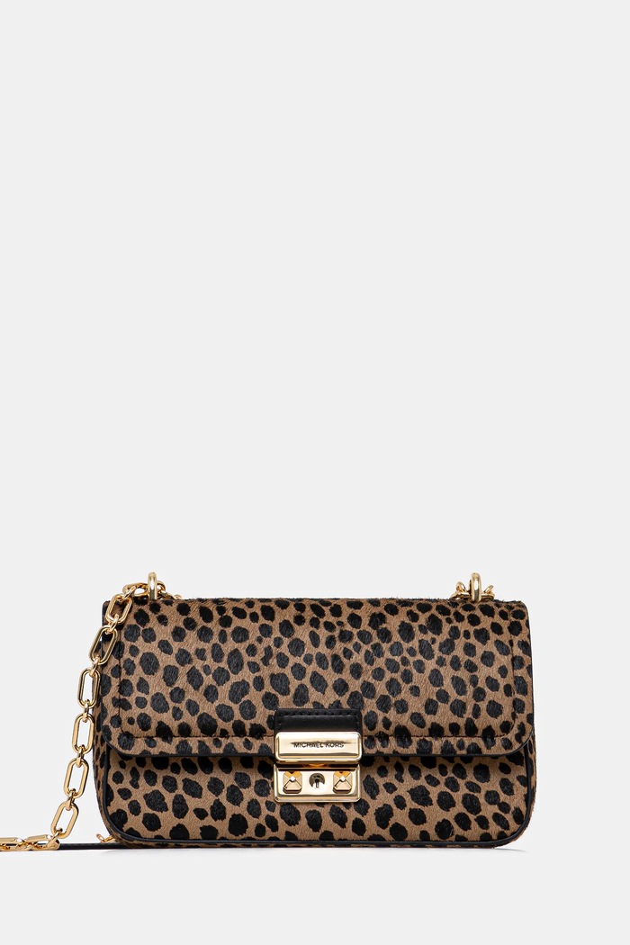 MICHAEL Michael Kors torebka skórzana nie mieści A4 beżowy 30R5G2RL5O