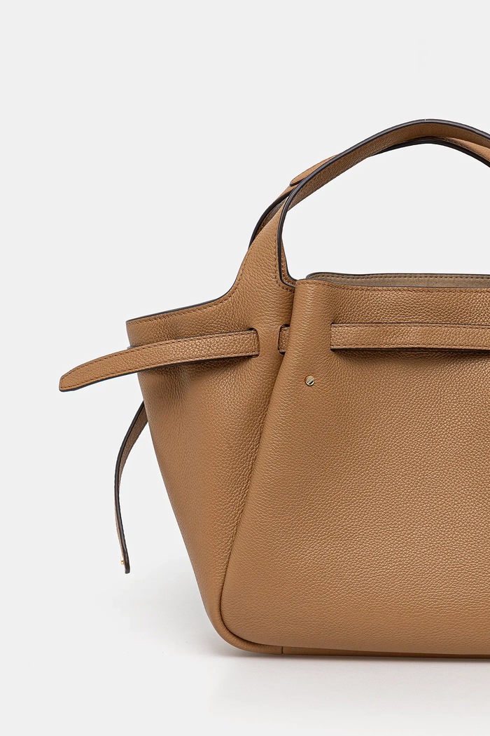 Αξεσουάρ Δερμάτινη τσάντα Tory Burch Romy Pebbled Satchel 164866.227 καφέ