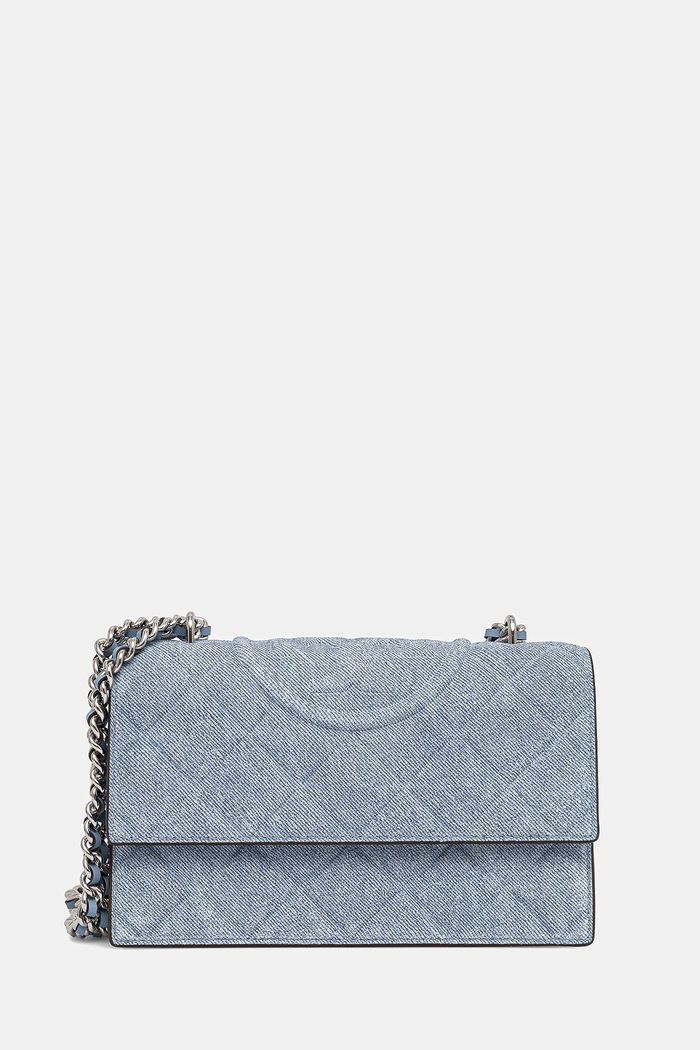 Tory Burch geantă Fleming nu incape in A4 albastru 167750.426