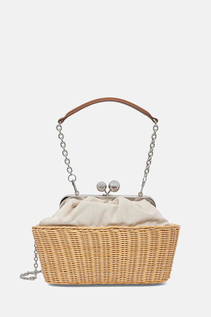 Weekend Max Mara torebka nie mieści A4 beżowy 2515511135600