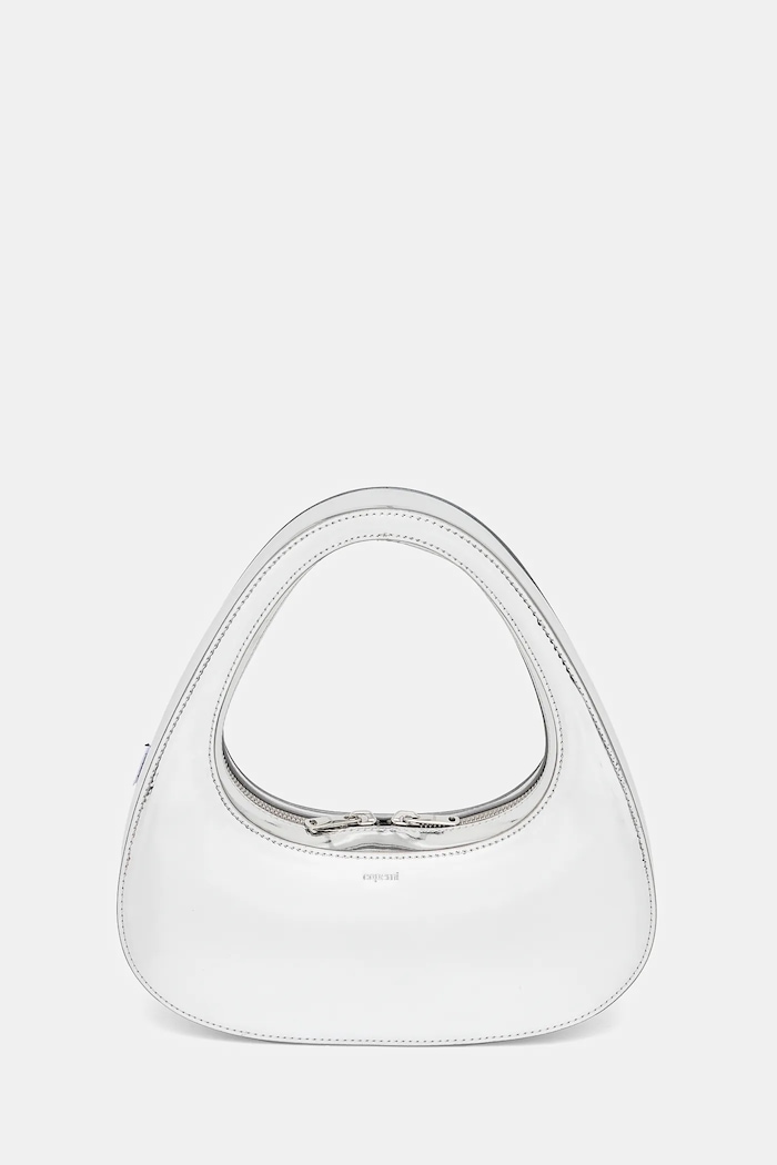 Coperni torebka Mirrored Baguette Swipe nie mieści A4 srebrny COPBA04F6005