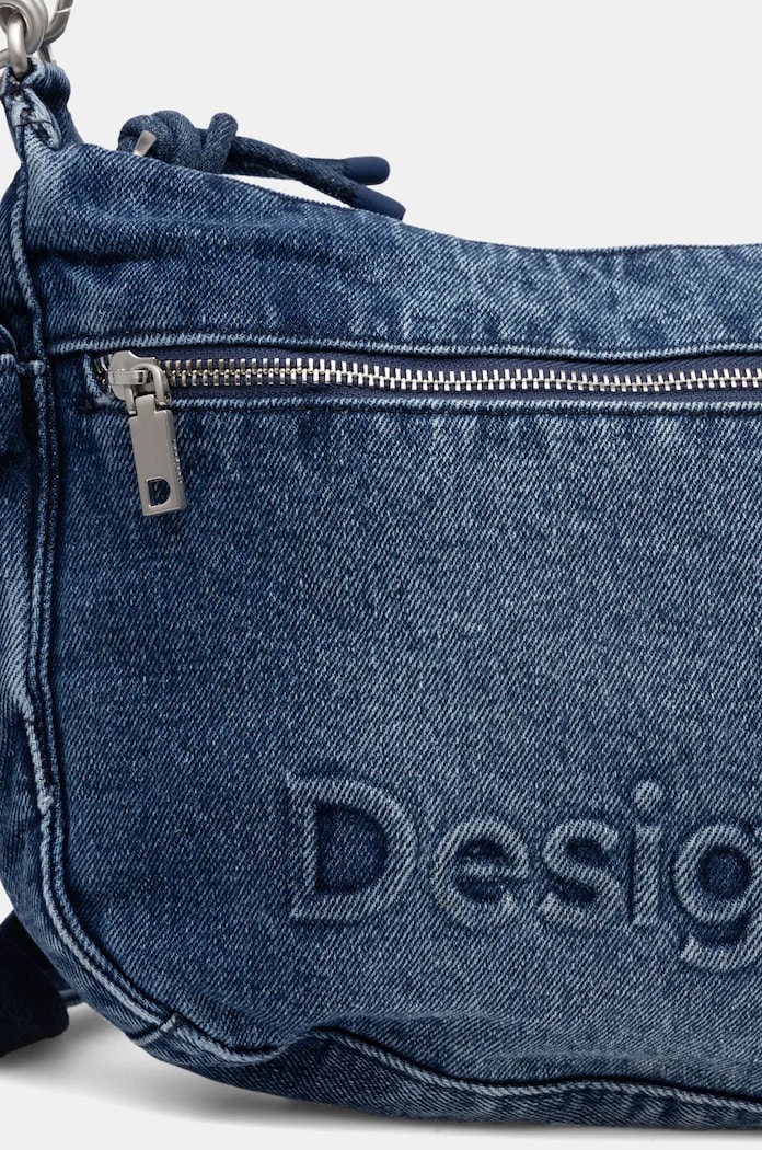 Desigual torebka jeansowa HALF LOGO niebieski 25SAXD28