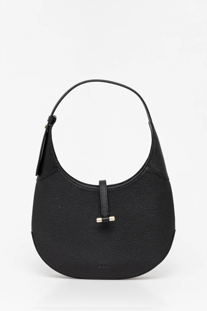 BOSS geantă de piele uni negru 50542044