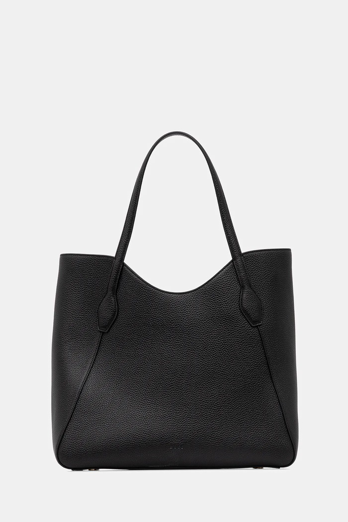 BOSS geantă de piele uni negru 50542066