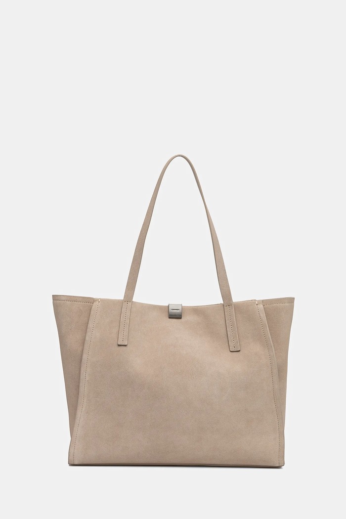 Calvin Klein torebka zamszowa skóra zamszowa beżowy K60K612983
