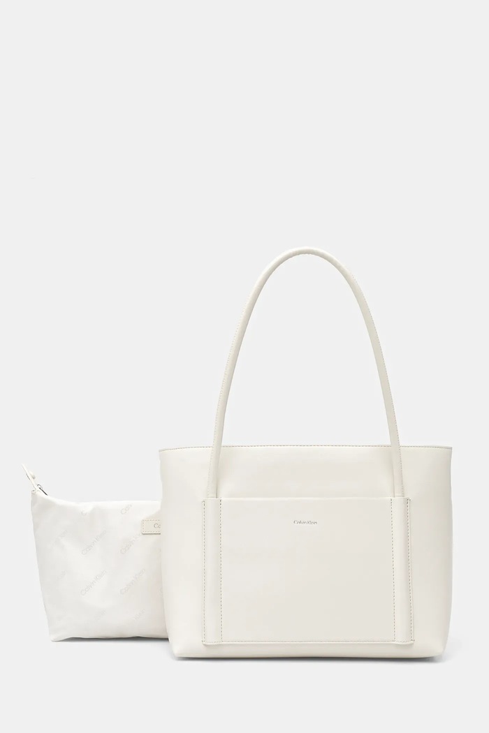 Kabelka Calvin Klein imitácia kože béžová K60K613110