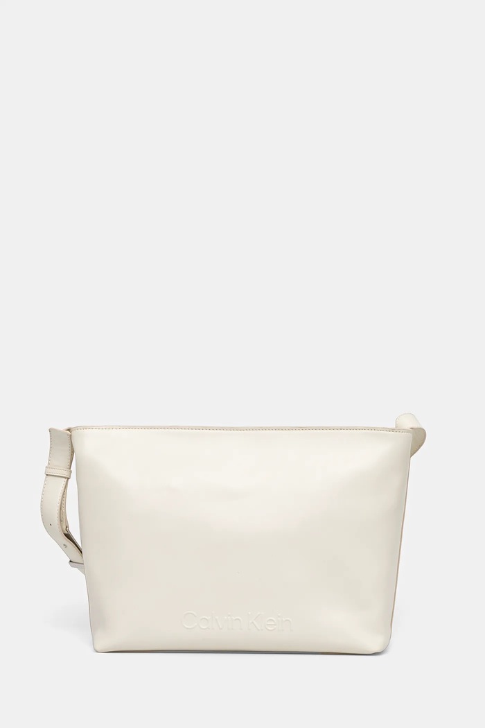Kabelka Calvin Klein hladký béžová K60K613172