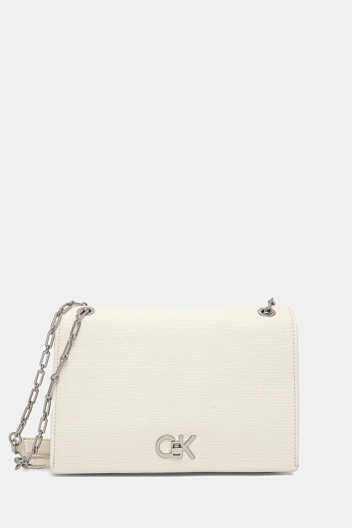 Calvin Klein torebka nie mieści A4 beżowy K60K613177