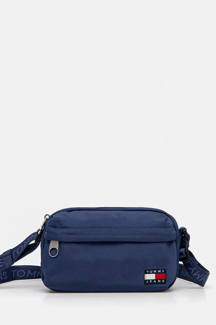 Kabelka Tommy Jeans hladký modrá AW0AW17286