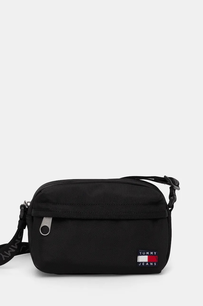 Kabelka Tommy Jeans hladký černá AW0AW17286