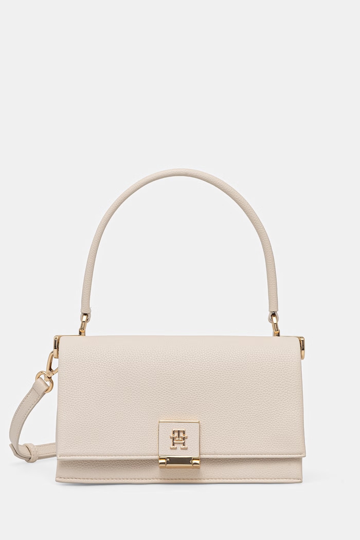 Tommy Hilfiger torebka crossbody damska z imitacji skóry beżowy AW0AW17216