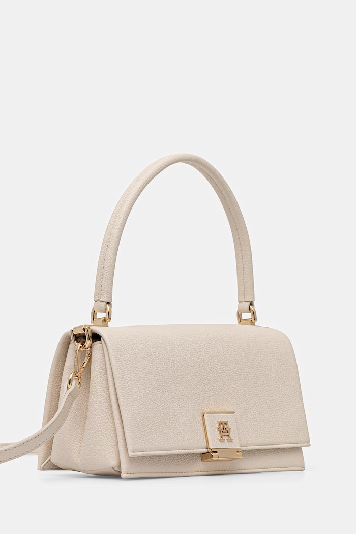 Tommy Hilfiger torebka crossbody damska z imitacji skóry AW0AW17216 beżowy SS26