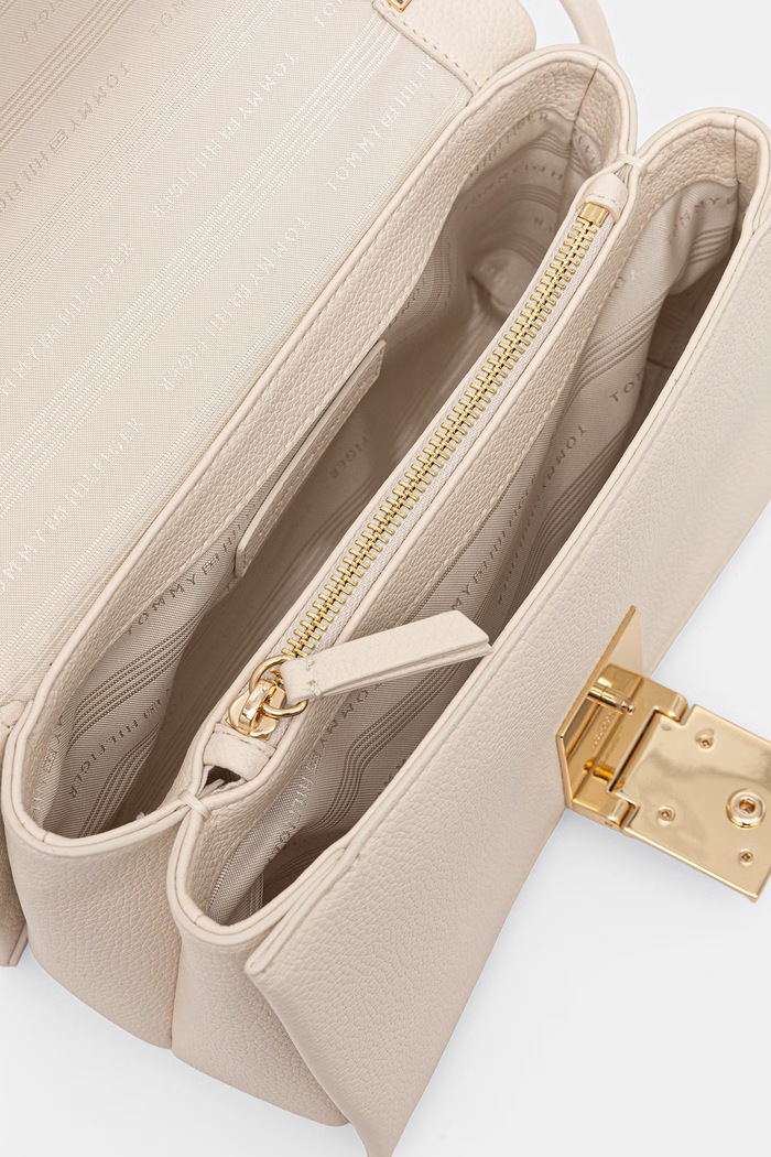 Tommy Hilfiger torebka crossbody damska z imitacji skóry AW0AW17216 beżowy