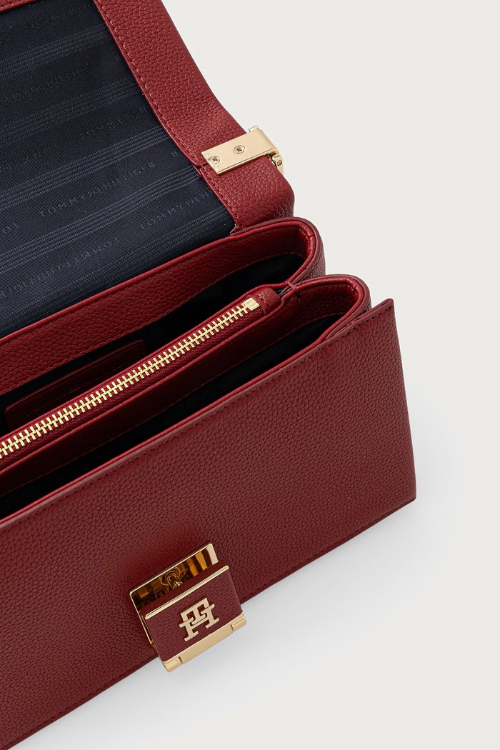 Crossbody torba za žene od imitacije kože Tommy Hilfiger crvena AW0AW17216