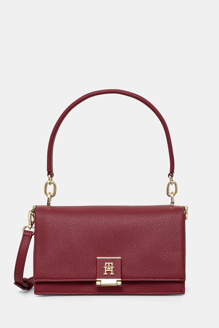 Tommy Hilfiger torebka crossbody damska z imitacji skóry nie mieści A4 bordowy AW0AW17216