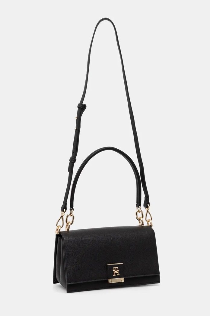 Tommy Hilfiger crossbody torbica ženska iz umetnega usnja AW0AW17216 črna SS26