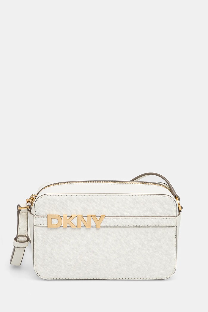 Kožená kabelka Dkny nášivka béžová R51E1J31