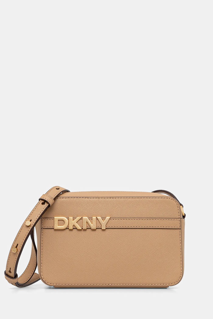 Δερμάτινη τσάντα Dkny λείο δέρμα μπεζ R51E1J31