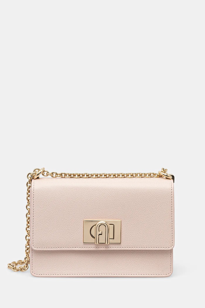 Кожена чанта Furla гладка кожа розов BAFKACO.ARE000.0496S