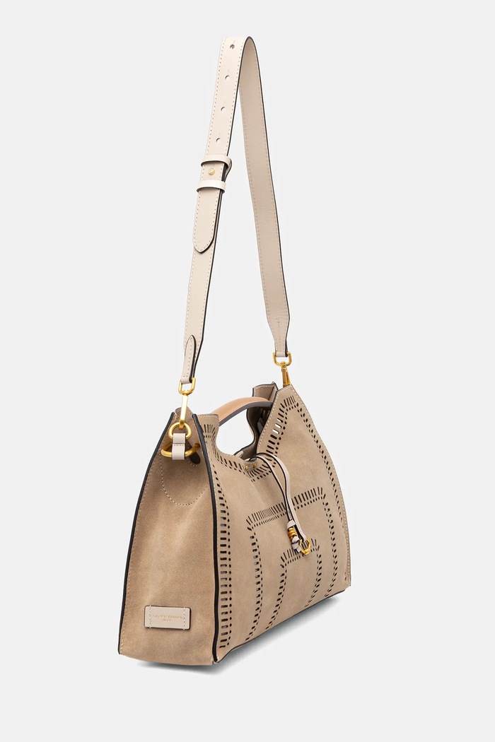Accesorii Gianni Chiarini geantă de mana din piele întoarsă AURORA BS.11266.CMLSR bej