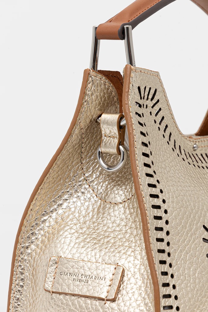 Geantă de piele AURORA Gianni Chiarini BS.11535.RNGDBLSR aur