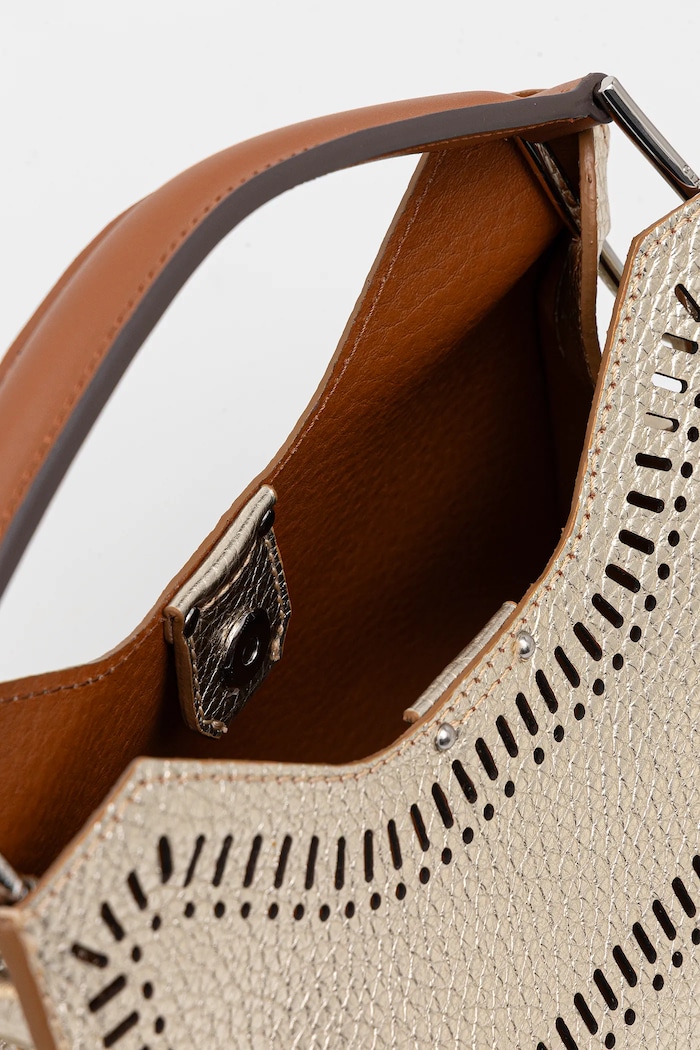 Geantă de piele AURORA Gianni Chiarini aur BS.11535.RNGDBLSR