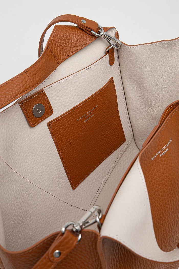 Geantă de piele EUFORIA Gianni Chiarini maro BS.9555.RNGDBL