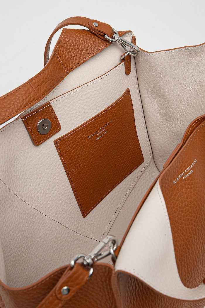 Geantă de piele EUFORIA Gianni Chiarini maro BS.9555.RNGDBL