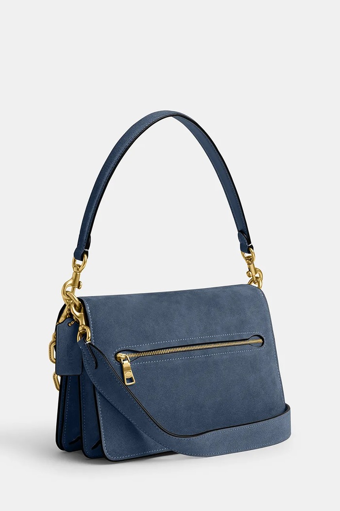 Doplnky Coach Suade Chain Tabby Shoulder Bag kabelka dámska semišová CAN13 modrá