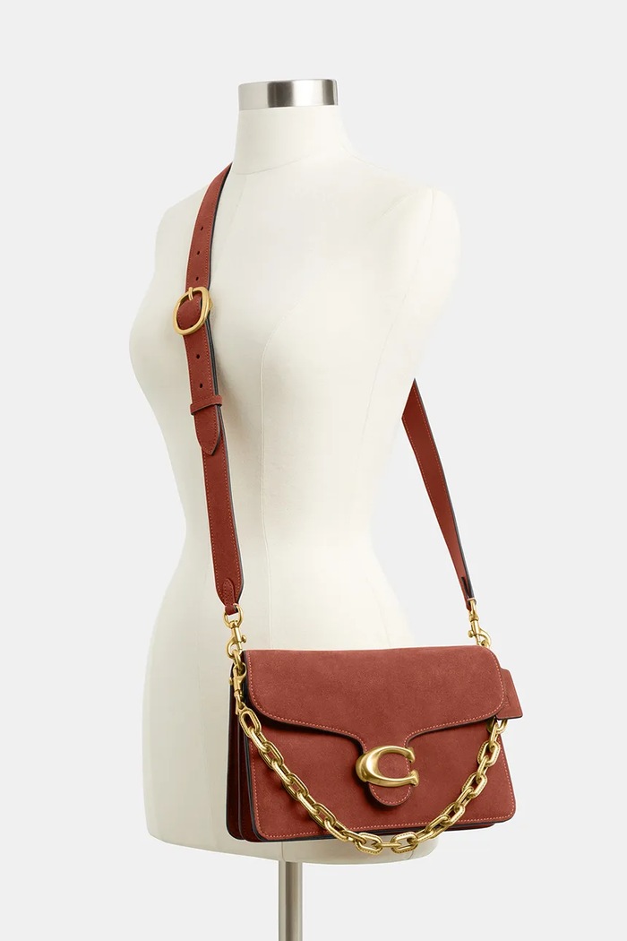 Coach Suade Chain Tabby Shoulder Bag torebka damska zamszowa CAN13