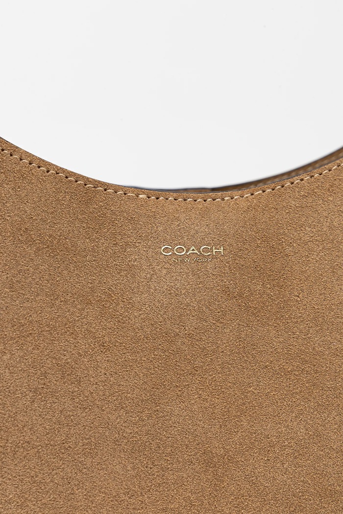 Geantă de mana din piele întoarsă Brooklyn Coach verde CAL96