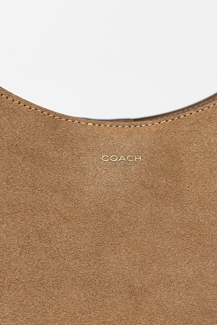 Geantă de mana din piele întoarsă Brooklyn Coach verde CAL96