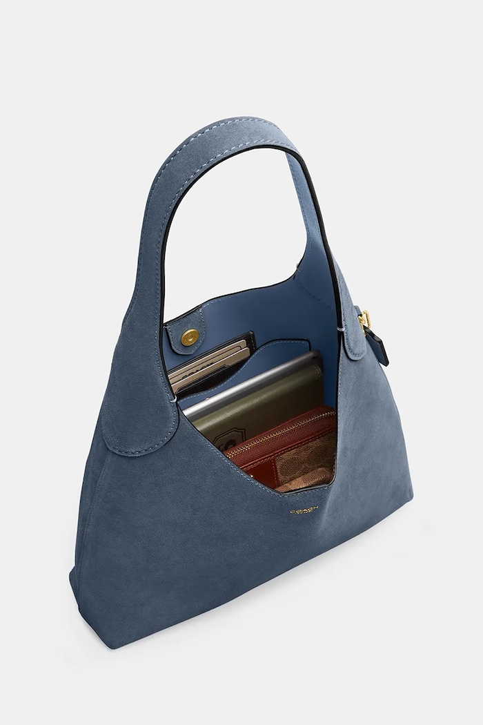 Coach geantă pentru femei, din piele întoarsă Brooklyn Shoulder Bag 28 albastru CW637