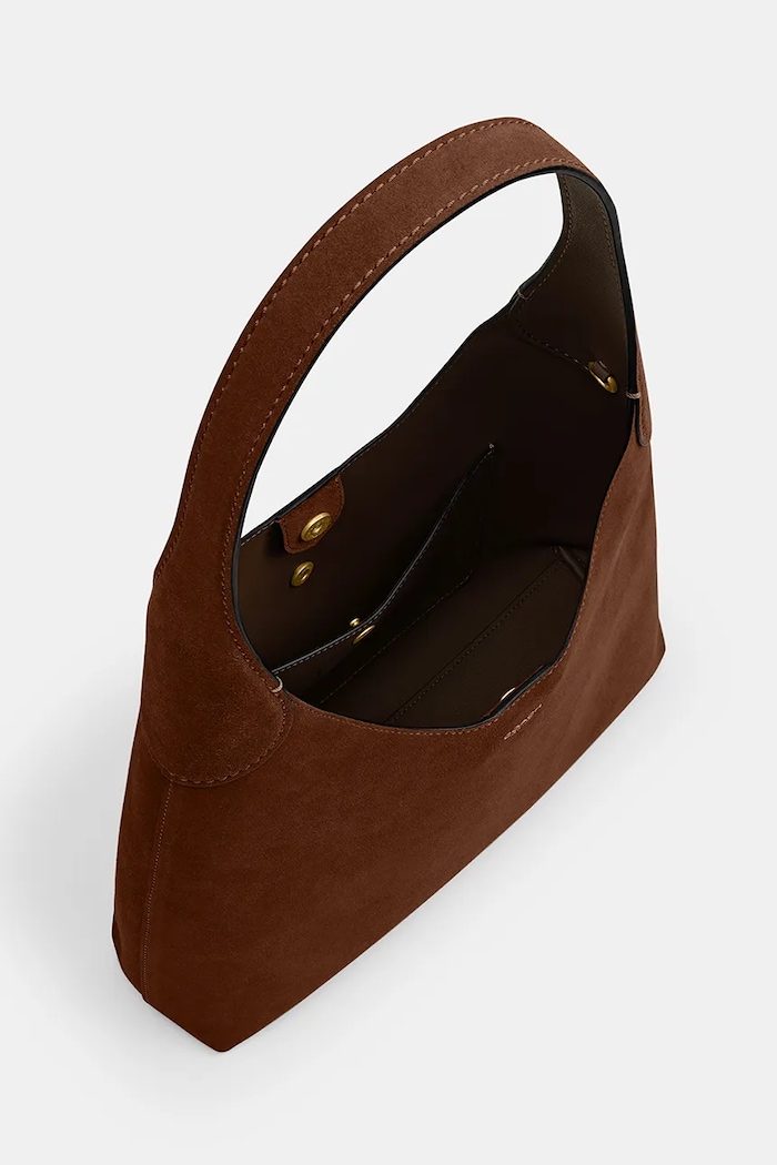 Coach Brooklyn Shoulder Bag 28 geantă de femei din piele întoarsă CW637 maro