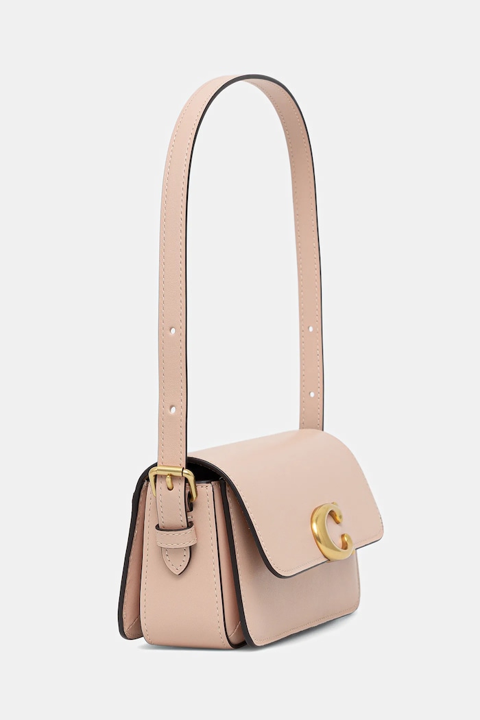 Шкіряна сумочка Coach Zoe CAM18 бежевий SS25