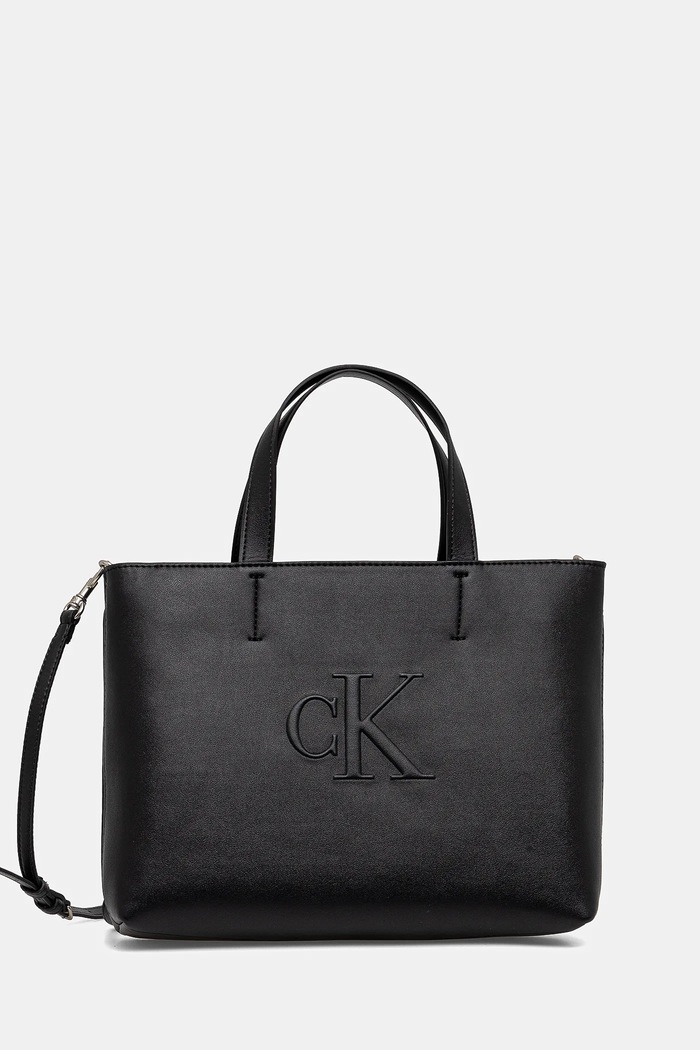 Kabelka Calvin Klein Jeans hladký černá LV04K3111G