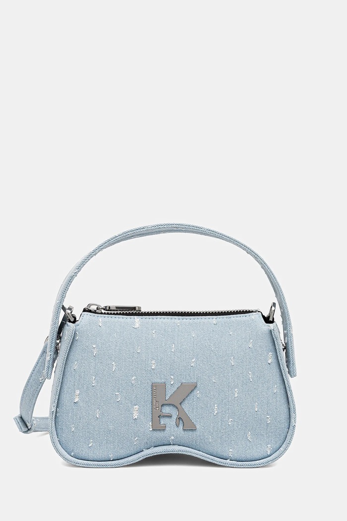 Kabelka Karl Lagerfeld Jeans hladký modrá A2W30098