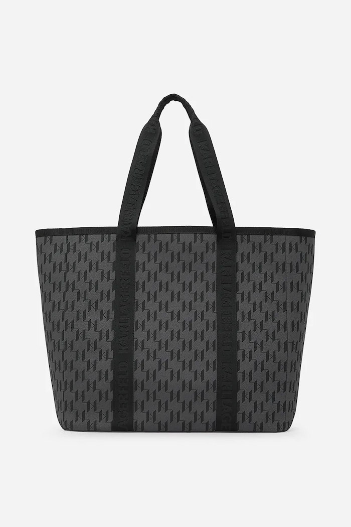 Pamučna torba Karl Lagerfeld A2M50016 crna SS25