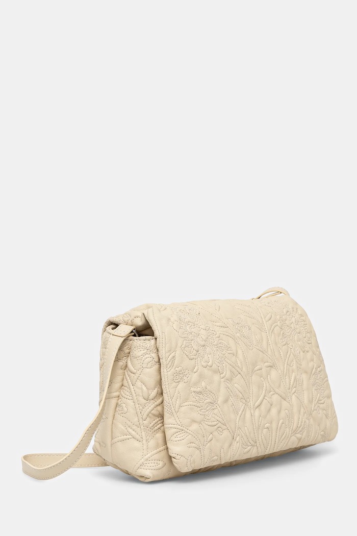 MUNTHE Geantă de piele FOLUKE 251192525152 bej SS25