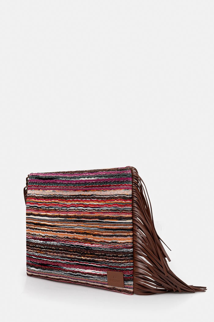 Τσάντα Missoni Clutch Fringes MI10064F.084 καφέ SS25