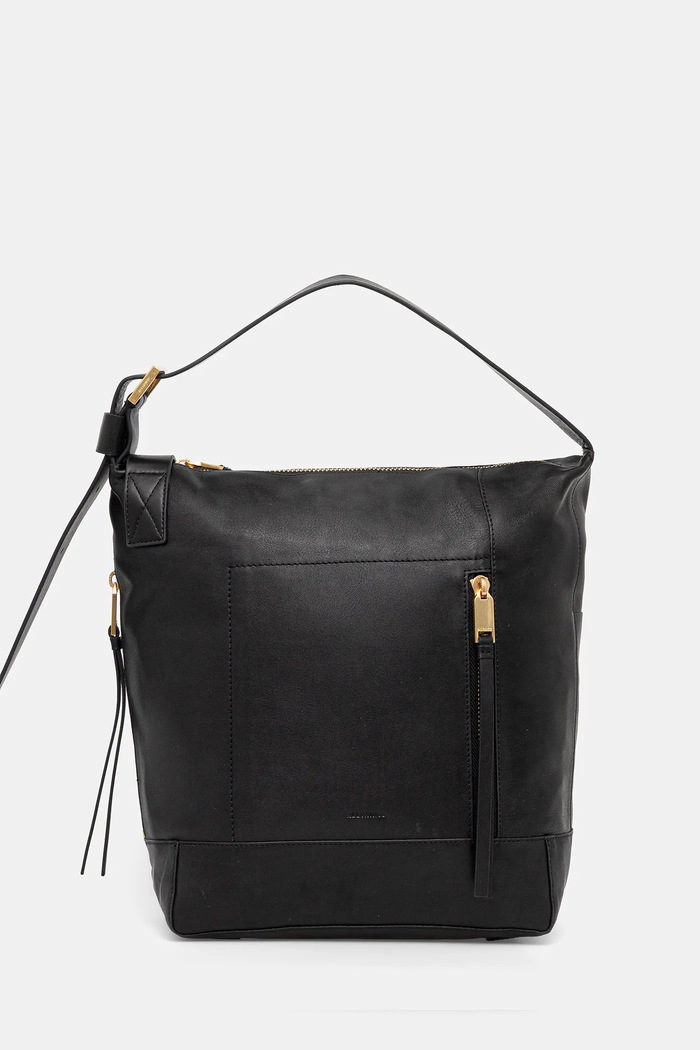 AllSaints torebka skórzana ALBA skóra licowa czarny W246XC