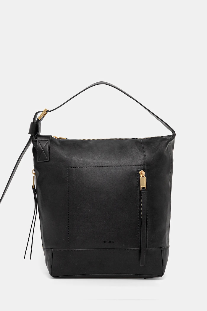 AllSaints torebka skórzana ALBA skóra licowa czarny W246XC