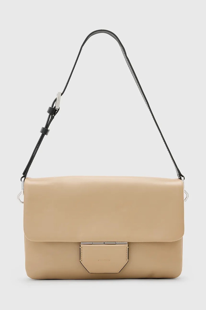 Kožna torba AllSaints ONDINE bez uzorka bež W094XC