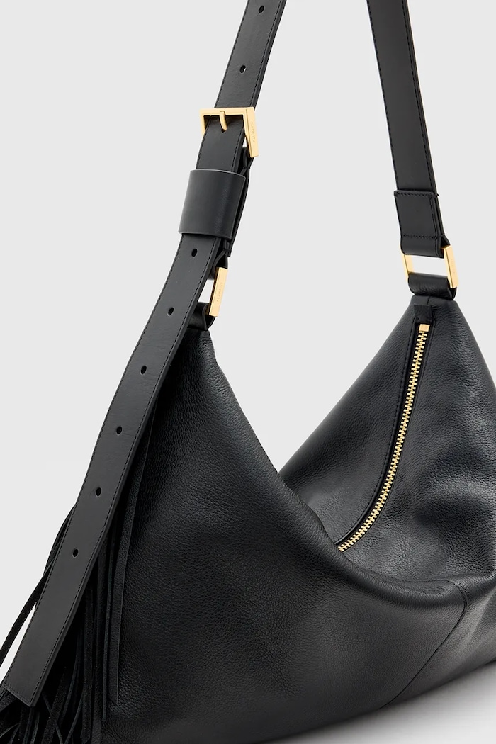 Usnjena torbica AllSaints EDBURY W121XC črna