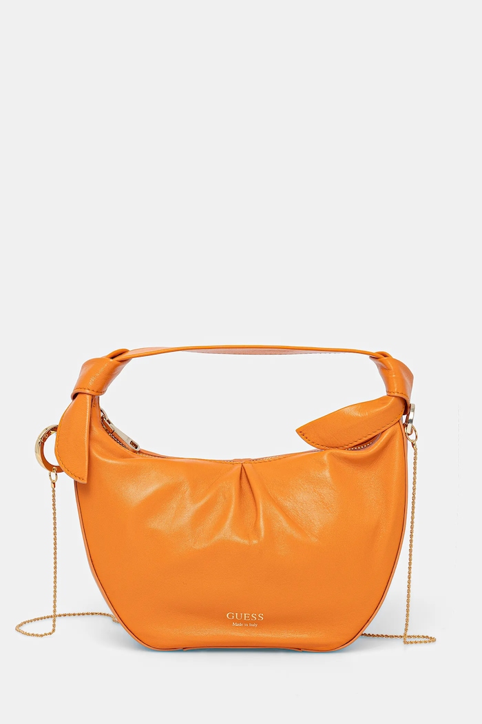 Kožená kabelka Guess JOLIE přírodní kůže oranžová HWJOAA.P5202