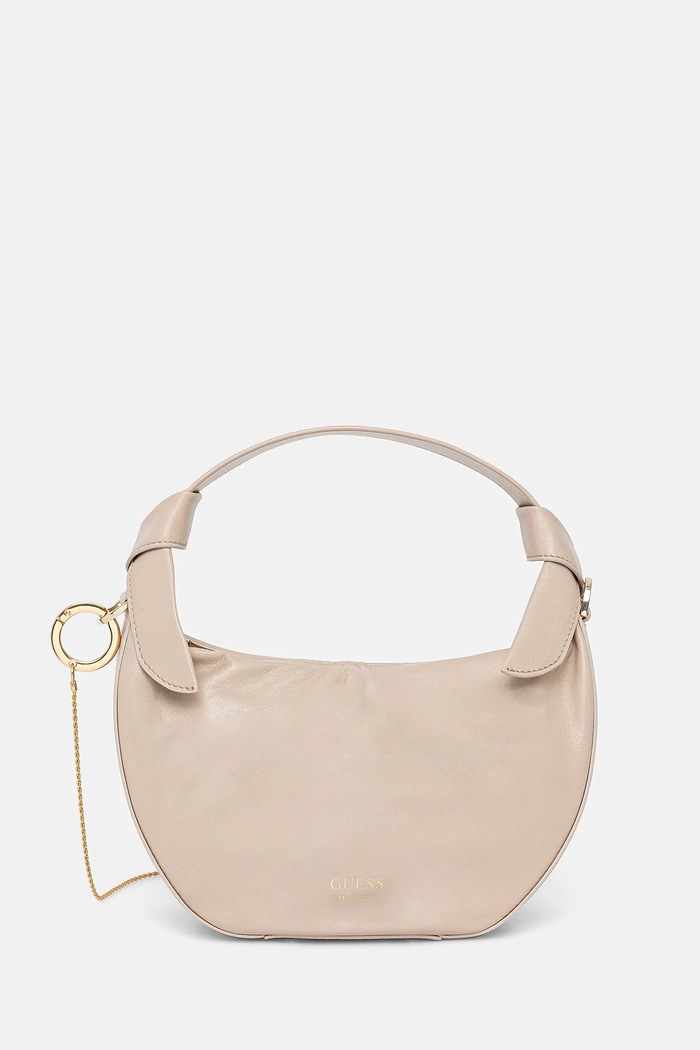 Kožená kabelka Guess JOLIE přírodní kůže béžová HWJOAA.P5202